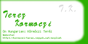 terez kormoczi business card